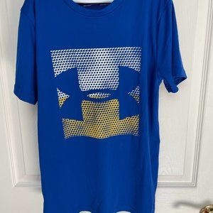 NWOT Under Armour Youth Large Heatgear Shirt Blue & Gold